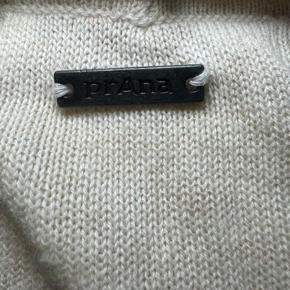 PrAna Women's Cream Open Front Organic Cotton Knit Cardigan Sz XS - Picture 5 of 6